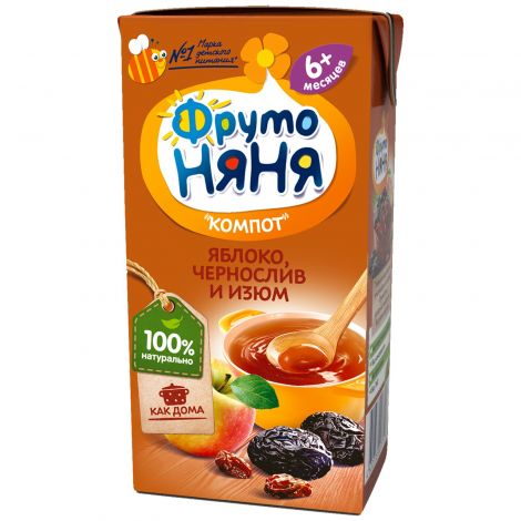 ФрутоНяня компот яблоко/чернослив/изюм 200мл