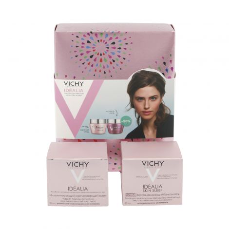 Виши Идеалия набор крем дневной для нормальной/комбинированной кожи 50мл+бальзам для лица ночной 50мл