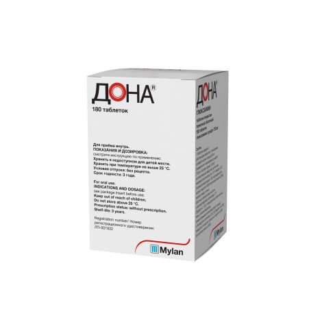 Дона таблетки покрытые пленочной оболочкой 750мг №180 №4