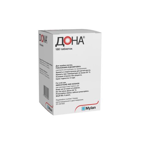 Дона таблетки покрытые пленочной оболочкой 750мг №180 №3