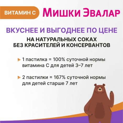 Беби формула Мишки Витамин С паст.жев. 2,5г №30 №2