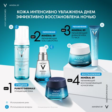 Виши Минерал 89 Увлажняющий гель-сыворотка с гиалуроновой кислотой для всех типов кожи лица 30мл №7