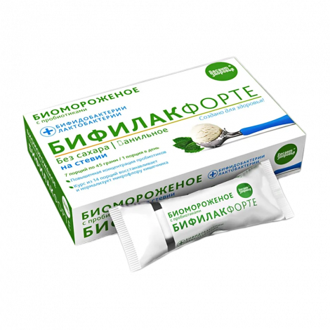 Десант здоровья биомороженое Бифилак Форте кисломолочное на стевии ванильное б/сах 315г №2
