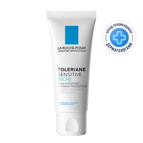 Ля Рош-Позе Толеран Сенситив Риш Увлажняющий питательный крем-уход для сухой чувствительной кожи лица с пребиотической формулой 40мл