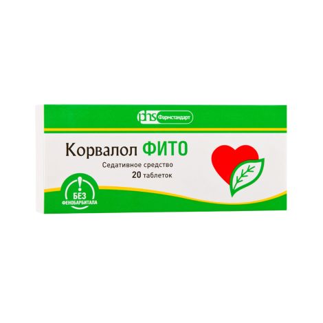 Корвалол Фито таблетки 1,16мг+28мг+16,4мг №20