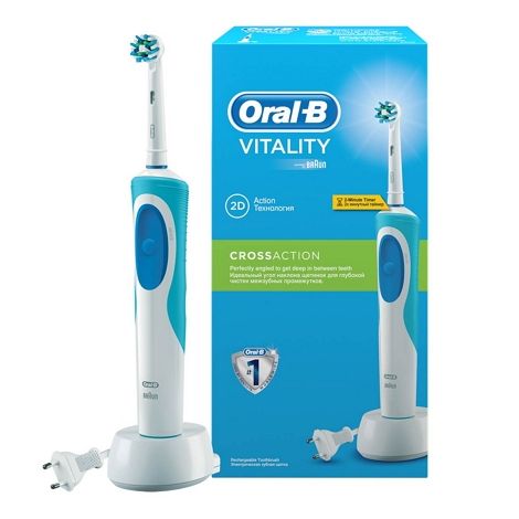 Орал-Б щетка зубная электрическая Виталити КросЭкшн+насадка для электрических зубных щеток Точная Чистка EB20 №2