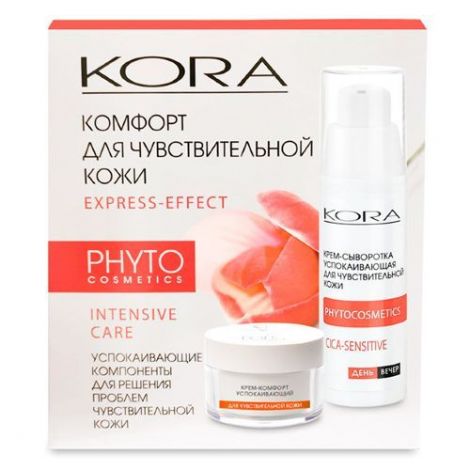 Кора набор Комфорт для чувств. кожи крем-сыворотка успок. 30мл+крем-комфорт успок. 15мл 46304