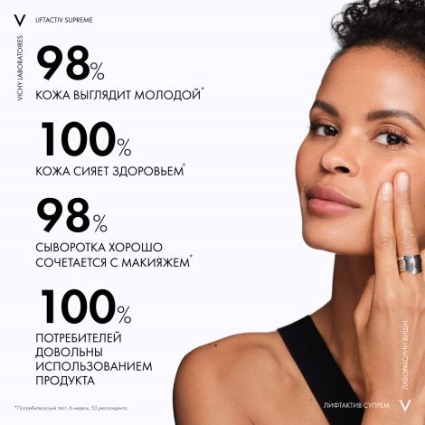 Виши ЛифтАктив Супрем Антивозрастная гиалуроновая сыворотка-филлер для кожи лица и шеи с витамином С пролонгированного действия 30мл №5