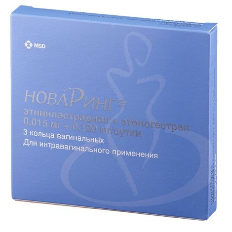 Новаринг кольцо вагинальное 0,12мг/0,015мг с аппликатором №3