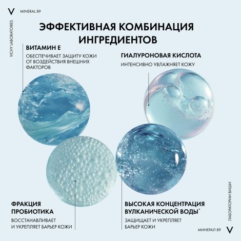 Виши Минерал 89 Пробиотик Укрепляющая и восстанавливающая сыворотка-концентрат для лица с гиалуроновой кислотой 30мл №4