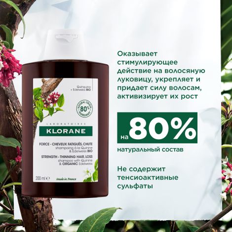Клоран шампунь с экстрактом Хинина и органическим экстрактом Эдельвейса 200мл №5
