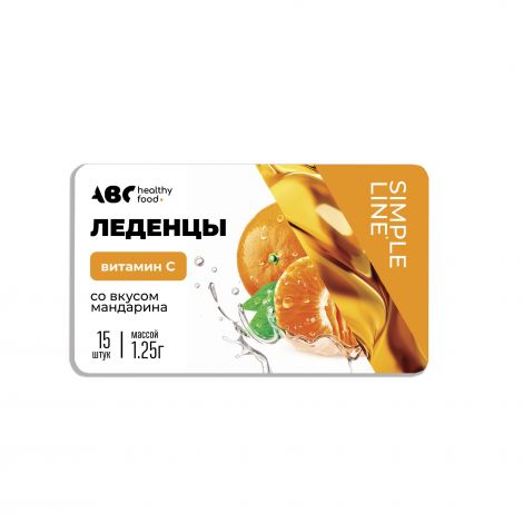 АВС хэлси фуд леденцы Иммуно Zn+витамин C со вкусом мандарина 18г БАД