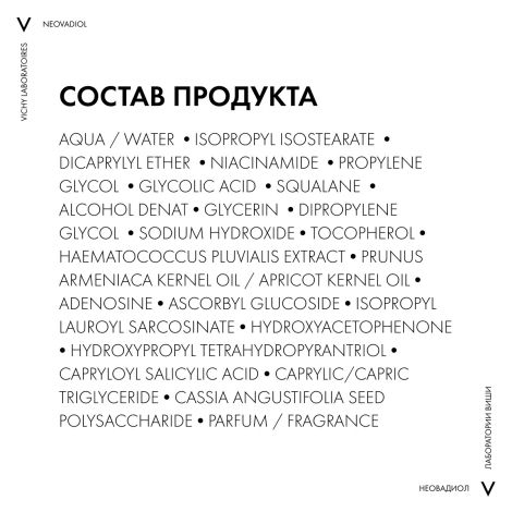 Виши Неовадиол Антивозрастная сыворотка для лица с ниацинамидом и витамином С, 5 действий 30мл №8