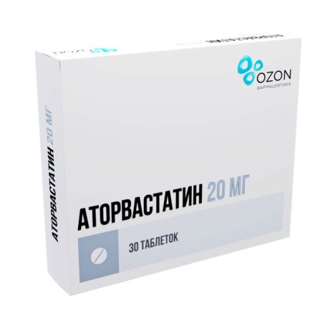 Аторвастатин таб. п/о плен. 20мг №30