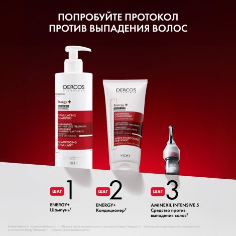 Виши Деркос Техник шампунь против выпадения волос Энерджи плюс 400мл №9