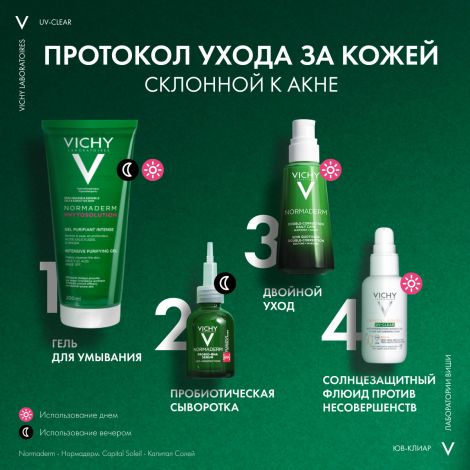 Виши Капитал Солей UV-Клиар Невесомый солнцезащитный крем-флюид для проблемной кожи лица, с салициловой кислотой SPF 50+ 40мл №8