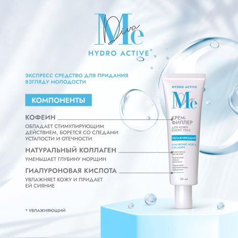 Медива ГИДРО АКТИВ крем-филлер для кожи вокруг глаз гиалуроновая кислота/коллаген 20мл №2