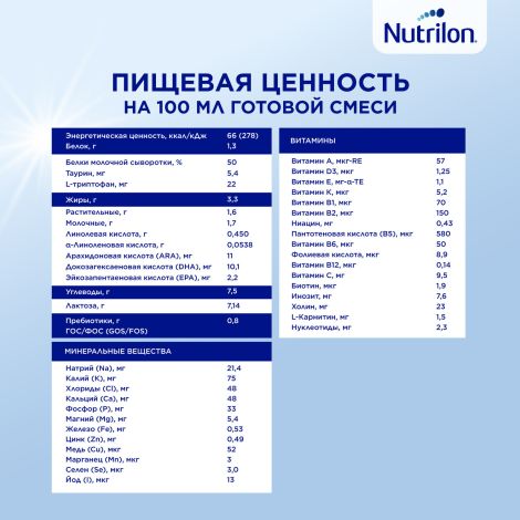Нутрилон 1 Профутура Дуобиотик Молочная смесь с рождения 800г  №10