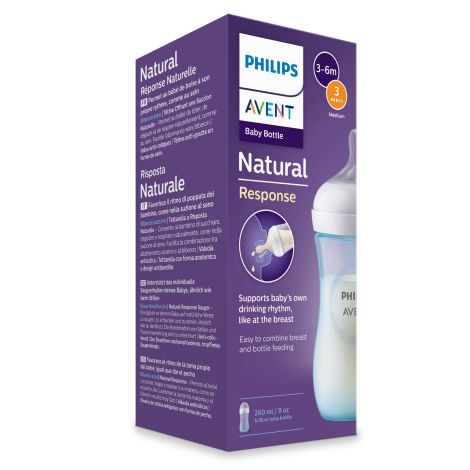 Филипс Авент бутылочка Нейчерал Респонс 1мес+ 260мл № 1 / голубой / SCY903 / 21 №3