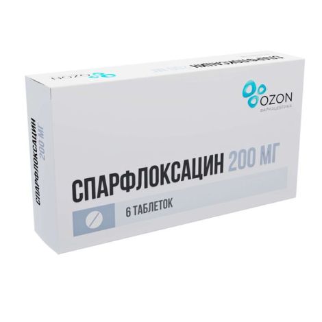 Спарфлоксацин таблетки п / покрытые оболочкой 200мг № 6