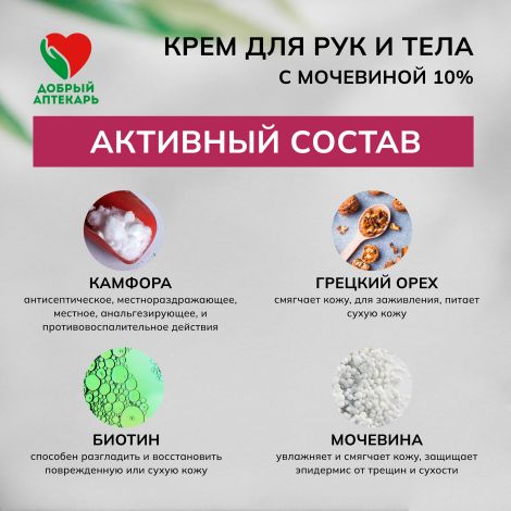 Добрый аптекарь крем для рук и тела с мочевиной 10% 75мл №2