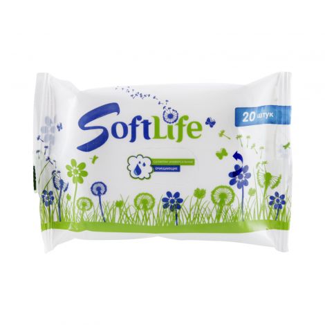 СофтЛайф салфетки влажные универсальные очищающие № 20