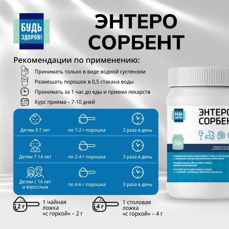 Будь Здоров! Энтеросорбент 50г №2