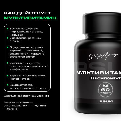Ипсум мультивитамины капсулы 753мг № 60 №3