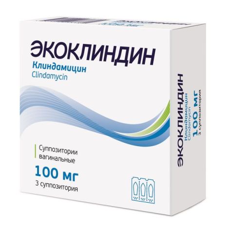 Экоклиндинсуппозитории вагинальные 100мг № 3