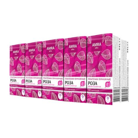 Амра платочки бумажные аром. роза № 10х10