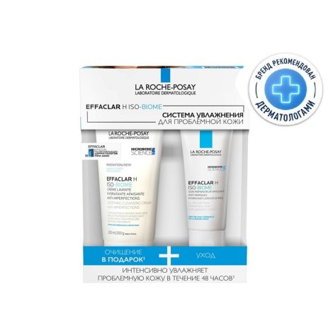 Ля Рош-Позе Эфаклар Н набор Изо-биом крем-гель очищающий 200мл+уход восстанав. против несовершенств 40мл