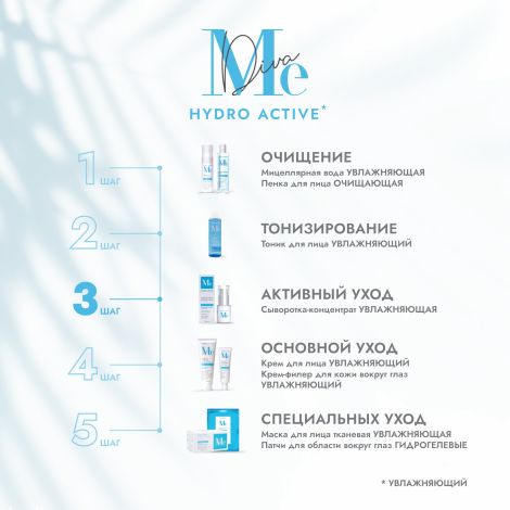 Медива ГИДРО АКТИВ сыворотка-концентрат для лица гиалуроновая 30мл №3