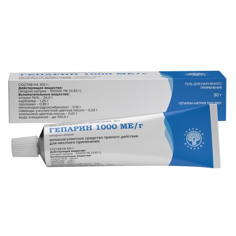 Гепарин гель 1000МЕ / г туба 30г №2