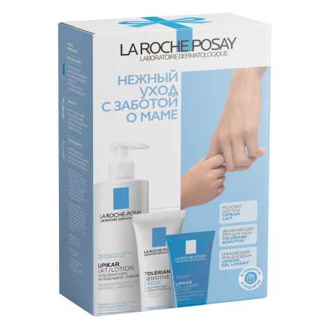 Ля Рош-Позе набор молочко лайт для сухой кожи 400мл+Толеран Сенситив увлажняющий крем 40мл+Липикар Лаван гель очищ. успок. для душа 100мл №2