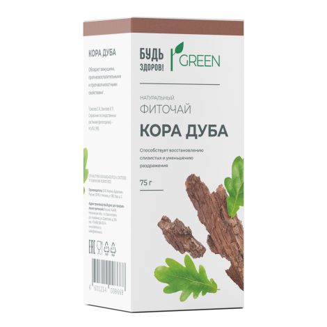 Будь Здоров! Грин фиточай Кора дуба 75г