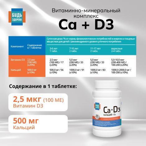 Будь Здоров! Кальций Д3 апельсин таб.жев. №120 №4