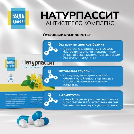 Будь Здоров! Натурпассит антистресс комплекс капс. №30 №6