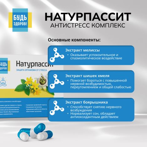 Будь Здоров! Натурпассит антистресс комплекс капс. №60 №5