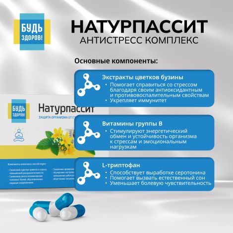 Будь Здоров! Натурпассит антистресс комплекс капс. №60 №6