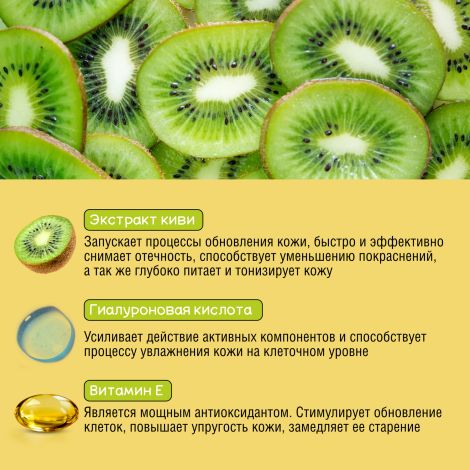 Десертини маска для лица упругость и обновление с экстрактом киви №1 №2