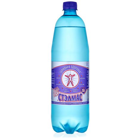 Стэлмас вода минеральная кремнистая газ 1л.