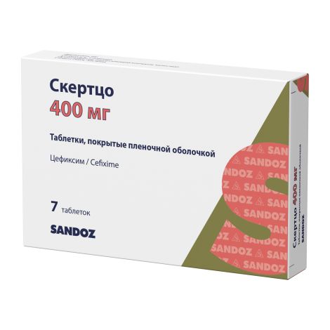Скертцо таб.п/о плен. 400мг №7 №2