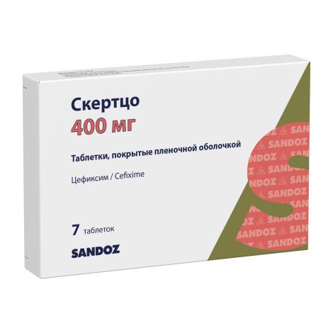 Скертцо таб.п/о плен. 400мг №7