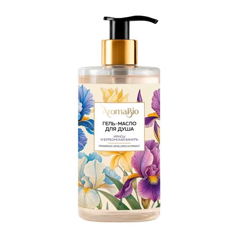 АромаБио гель-масло для душа ирисы бурбонская ваниль 420мл