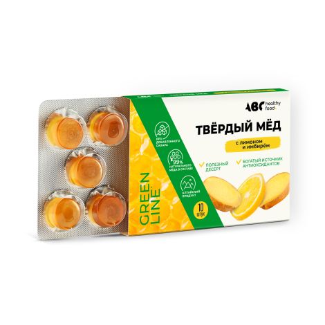 АВС хэлси фуд твердый мед имбирь/лимон 30г №8