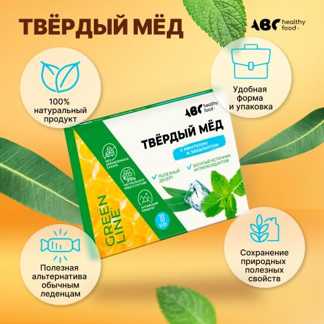 АВС хэлси фуд твердый мед ментол/эвкалипт 30г №6