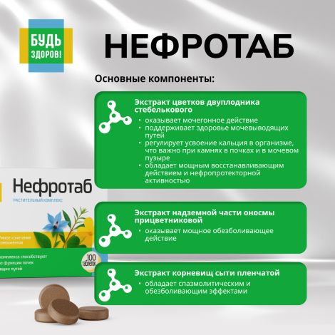 Будь Здоров! Нефротаб таблетки №100 №4