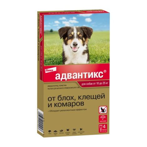 Адвантикс капли от блох, клещей и комаров для собак весом от 10 до 25 кг №4