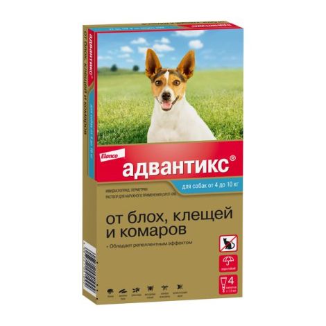 Адвантикс капли от блох, клещей и комаров для собак весом от 4 до 10 кг №4