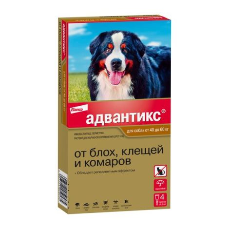 Адвантикс капли от блох, клещей и комаров для собак весом от 40 до 60 кг №4